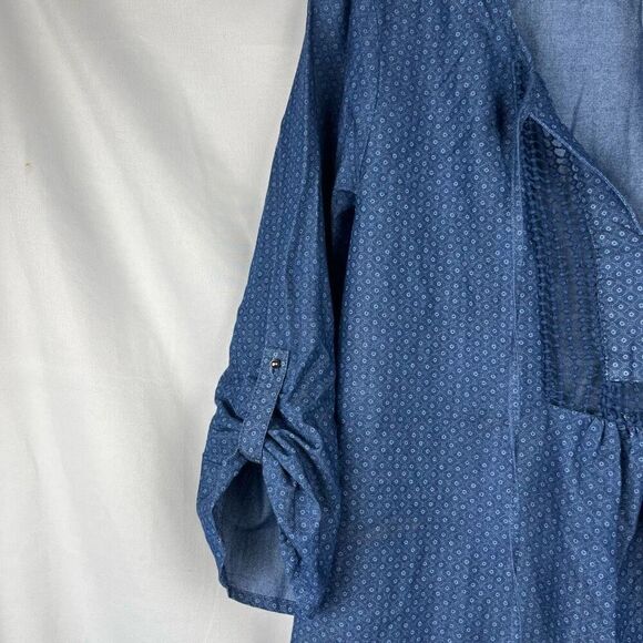 The Limited Denim Babydoll Peasant Blouse Medium - Picture 3 of 11